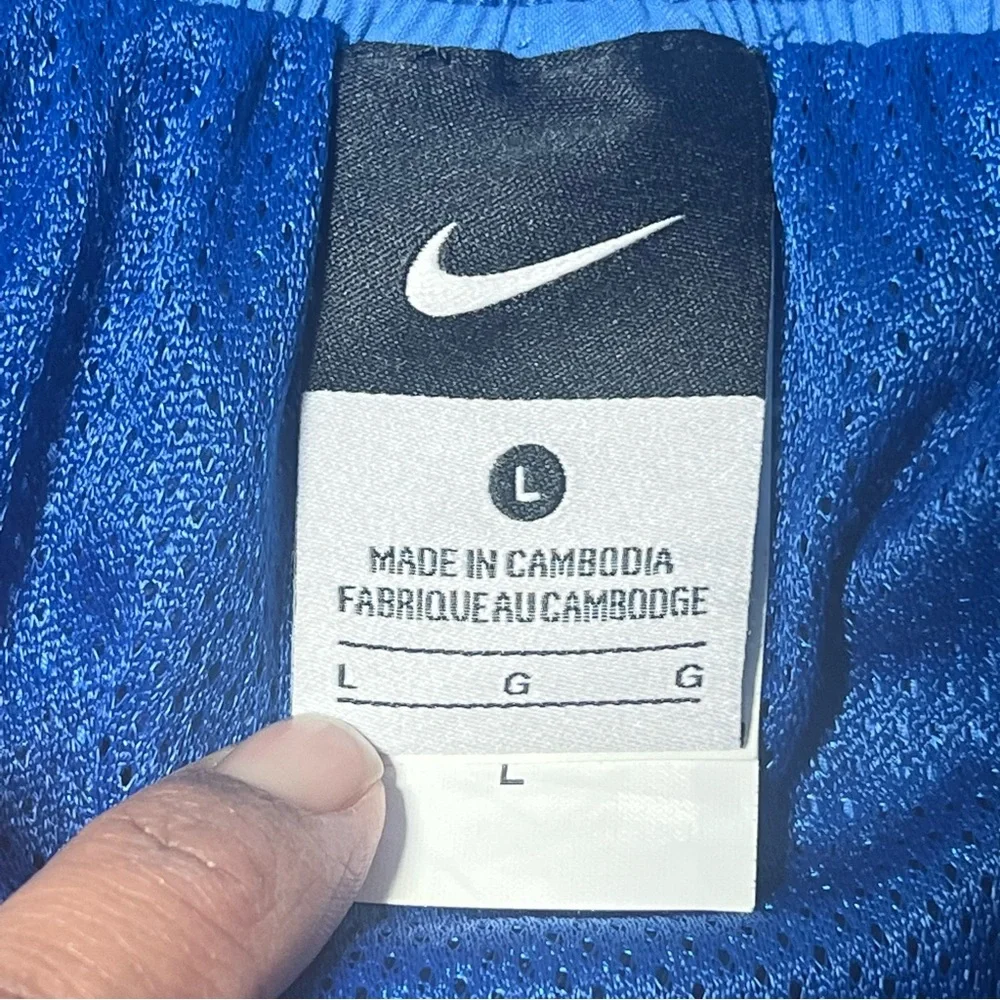 Nike‎ Swim Trunks Shorts Mens Large Blue Pockets Embroidered Swoosh 7